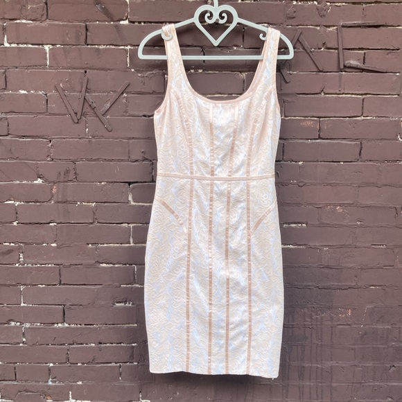 Cach’e Light pink Embroidered Sleeveless Dress A-Line Full back Zipper - Picture 2 of 10